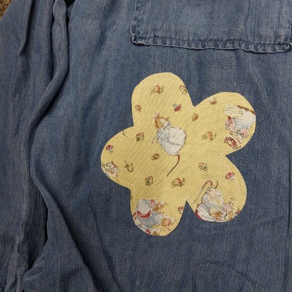 3689 Size XXXL Upcycled Time & True Light Weight Jean Jacket. - Picture 3 of 10